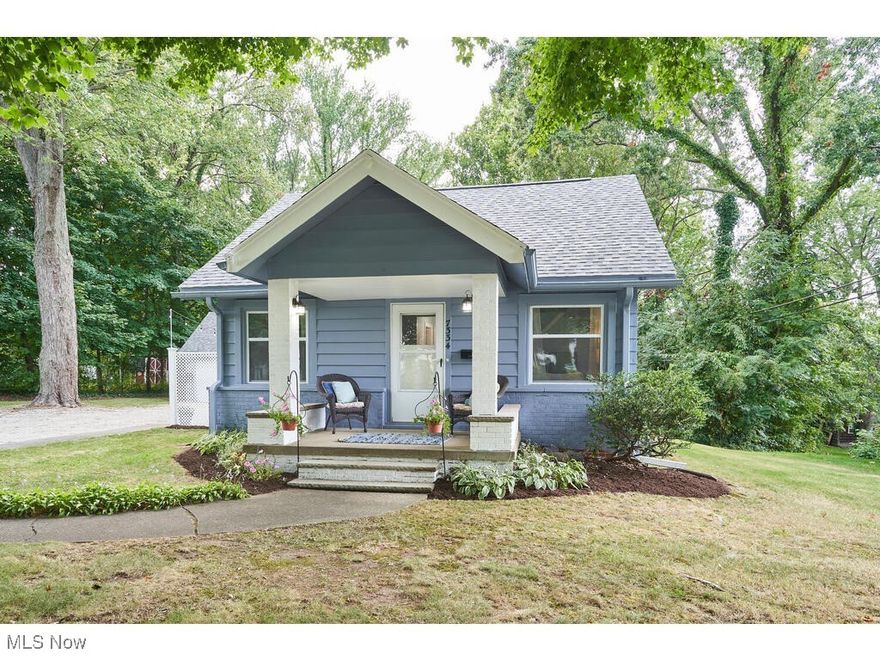 Beautiful, updated bungalow in a great location! This 3 bedroom, 1 1/2 bath home has been updated throughout. The kitchen has ample cabinet space with several new appliances, including a new refrigerator, dishwasher, range and microwave (2024). Adjacent to the kitchen is the mud room and quaint living room with access to the basement. The spacious family room has lots of natural light with wood beams and exposed brick, creating a serene family space. The cozy first floor master bedroom has generous closet space and easy access to the completely renovated main bath. The second floor has 2 spacious bedrooms, walk-in closet and a fully renovated half bath. The homeowner has maintained this home with newer flooring and fresh paint throughout, in addition to the many other updates. The laundry with washer and dryer (purchased in 2022) are located in the basement.  While unfinished, this basement offers potential for additional living space. The updated mechanicals of the home are visible in the basement. (Electric 2022, Furnace 2024, A/C 2024, Hot water tank, 2022.) Additionally, the roof was replaced in 2024, and the windows were replaced in 2018. This home has a 2-car garage with an addition off the back for a workshop or extra storage. Sitting on a half-acre with the back yard surrounded by beautiful trees creates a natural and tranquil environment. The new patio area with privacy fence provides outdoor living space. This home won't last and is a must see!