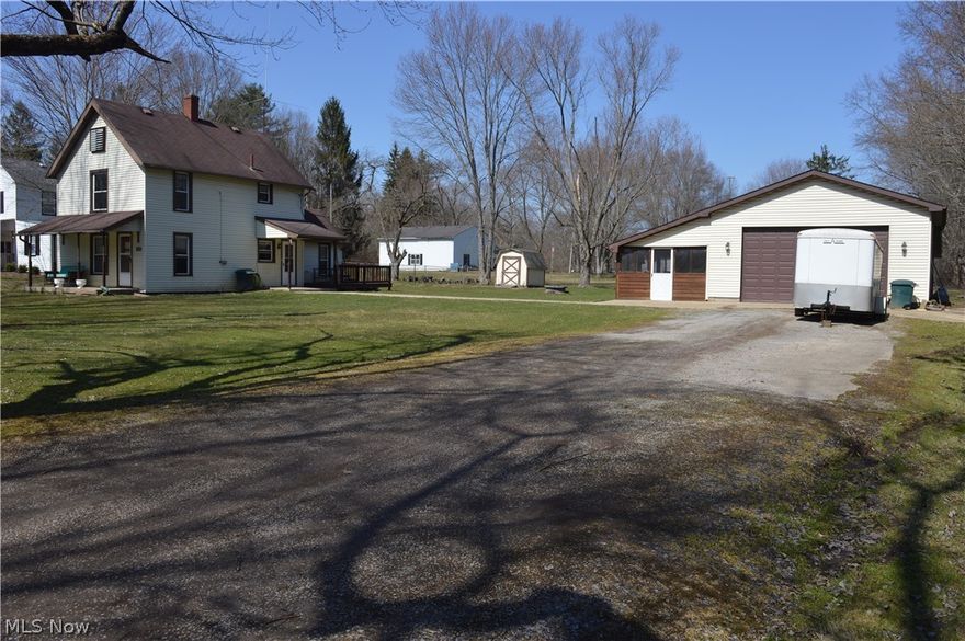 Affordable & Adorable 2-3 bedroom move in ready cozy home that is situated on a nice half acre lot. This is a fantastic starter home with plenty of recent updates! Don't miss the chance to make this charming Southington home yours! Enjoy the wooded views from your front porch and tons of privacy with this corner lot. The main floor features an eat in kitchen, first floor laundry, and a cozy living room!! The exterior of the home boasts a welcoming front porch, a large side deck with plenty of space for grilling, and entertaining. This home features every man's dream ~ Detached 24x24 Garage with an 24x16 addition in the back and a 24x12 lean to on the side, great for covered patio entertaining! Although this property is currently running on well water, the connection is available to tap into public water. Septic test has been ordered. Updates to this house include: 2022 New Carpet, freshly painted, updated bathroom flooring, New Windows (2016) New Furnace and Air (2019) Appliances inclu