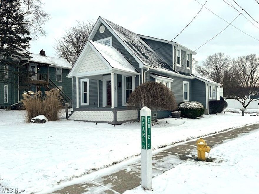 Move right in to this amazing and adorable home! Nothing to do buy unpack! Situated downtown Cortland, the new owner gets to enjoy all the perks of being so close to the action, not to mention so close to the lake! This modern farm style home has all little details that make the home unique. From the old, hidden secret iron board, to the wood detail on the trim, you will love the old charm. The home features a large eat-in kitchen, adjacent dining room with wainscoting and 6" baseboards, and a large living room. The windows in the living room have interior barn door style shutters versus blinds. There is a half bath off the dining room. Three bathrooms upstairs, and a full bathroom with a vaulted ceiling round out the upstairs! Much of the home has the wainscoting, 6" baseboards, and cordless pleated blinds. Downstairs is a finished basement (except for flooring). No scary basements in this house! The roof was just completed in December 2023, so it is only a couple months old. There is plenty of parking and a partial privacy fence. A back deck for those summer cookouts is also an enjoyable perk of this home. The home has impeccable landscaping and you can feel the owners pride and joy throughout the entire home.  In regards to a potential garage in the future, the owner has a permanent variance 5' off the property line to build a 28x30 garage. If you want to add your own garage, the paperwork is already handled for you! Don't forget that the neighborhood has the Cortland Splash Pad and community playground just up the street!