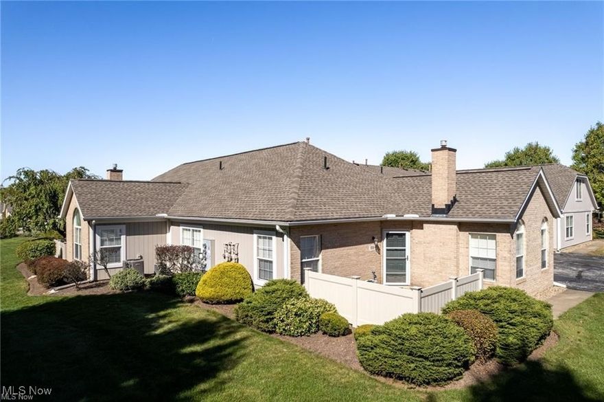 This beautifully maintained 2 bedroom, 2 bath condo offers the perfect blend of comfort, convenience, and community amenities. Built in 2001, this home features a vaulted great room with a cozy gas fireplace, creating a warm and inviting atmosphere. The living space is wired for surround sound making it ideal for both entertaining and relaxing. The spacious eat in kitchen provides plenty of room for cooking or gathering, while the spacious laundry too, adds everyday convenience. The generously sized primary bedroom has a large walk in closet and an en suite bath. The second spacious bedroom can be used for guests or even an office space. Two car attached garage with bump out and pull down attic for more storage. The condo is pre-wired for a security system. New water heater (2024). Enjoy the benefits of the community HOA, which offers access to a clubhouse, swimming pool. and exercise room- all just steps from your front door. If you're looking for low-maintenance living with plenty of space and modern features, this Tallmadge condo is the perfect fit. Don't miss your chance- schedule your private showing today.