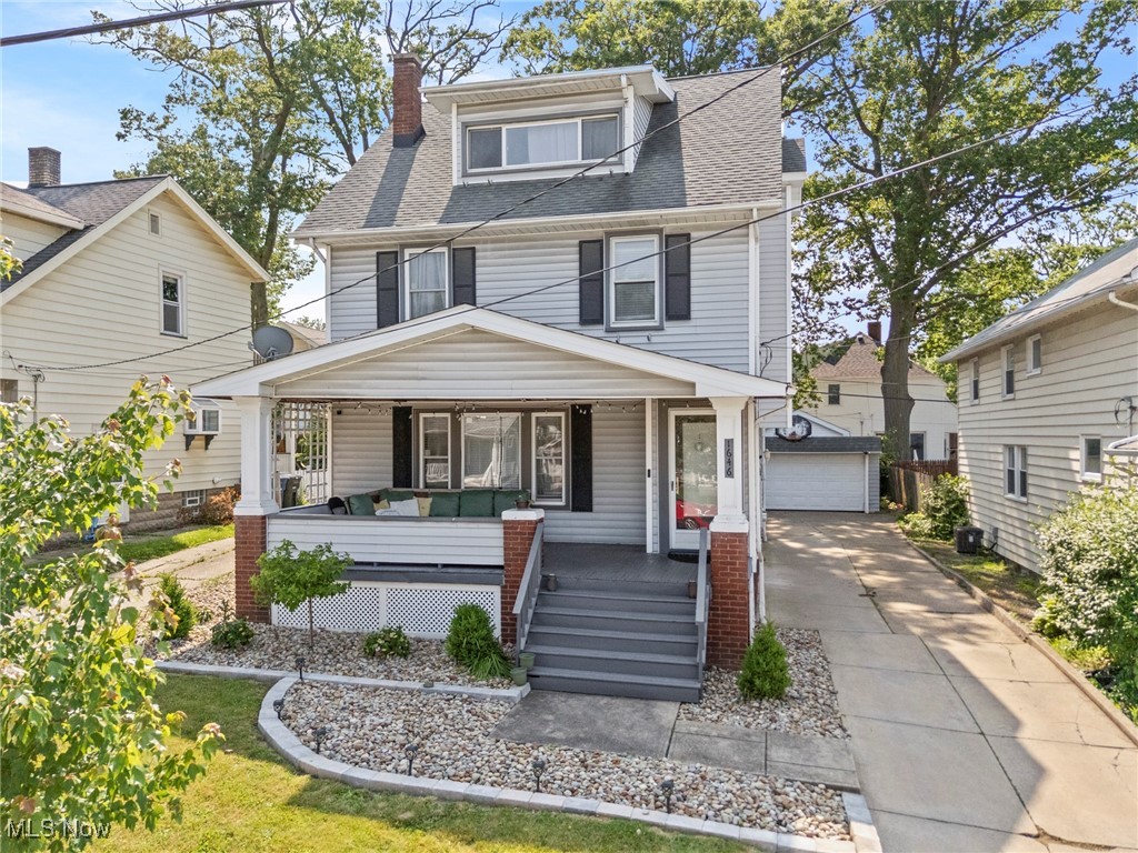 Welcome to 1646 Wyandotte Avenue. See this beautifully preserved Lakewood colonial that blends classic architectural details with spacious, functional living. This 5-bedroom, 2-bath home offers over 2,300 square feet of charm, character, and potential on one of Lakewood?s most desirable tree-lined streets. Step inside to discover original hardwood floors, rich wood trim, and inviting spaces filled with natural light. The main floor features a large living room with a decorative fireplace, a formal dining room with built-ins, and a sunroom that?s perfect for morning coffee or a home office. The spacious kitchen offers room to grow and opens to the backyard, making it ideal for entertaining. Upstairs, you?ll find generously sized bedrooms with ample closet space, plus a full third floor that can be used as a guest suite, creative studio, or additional living area. The home?s second bathroom is conveniently located on the main floor?great for guests or multi-generational living. Enjoy outdoor living with a cozy front porch, private backyard, and a detached garage?a rare bonus in the area. Located just blocks from schools, parks, restaurants, and Lakewood?s vibrant downtown, this home offers the perfect balance of classic comfort and city access.
Recent updates include: a new full bathroom in the basement, new furnace, finished basement with ceiling lights, new kitchen cabinets, refrigerator, freezer, oven, kitchen island, hood, backsplash, garbage disposal, rewired kitchen electricity, 14 new windows, new ceiling lights in the dining, living, and attic rooms, new flooring in the dining room, living room, stairs, and attic, replaced front entrance stairs, new landscaping at the front entrance, new security cameras around the house, a new dressing closet, new bathroom vanity with top, new shower doors, a new dehumidifier, and a new portable air conditioner in the attic.