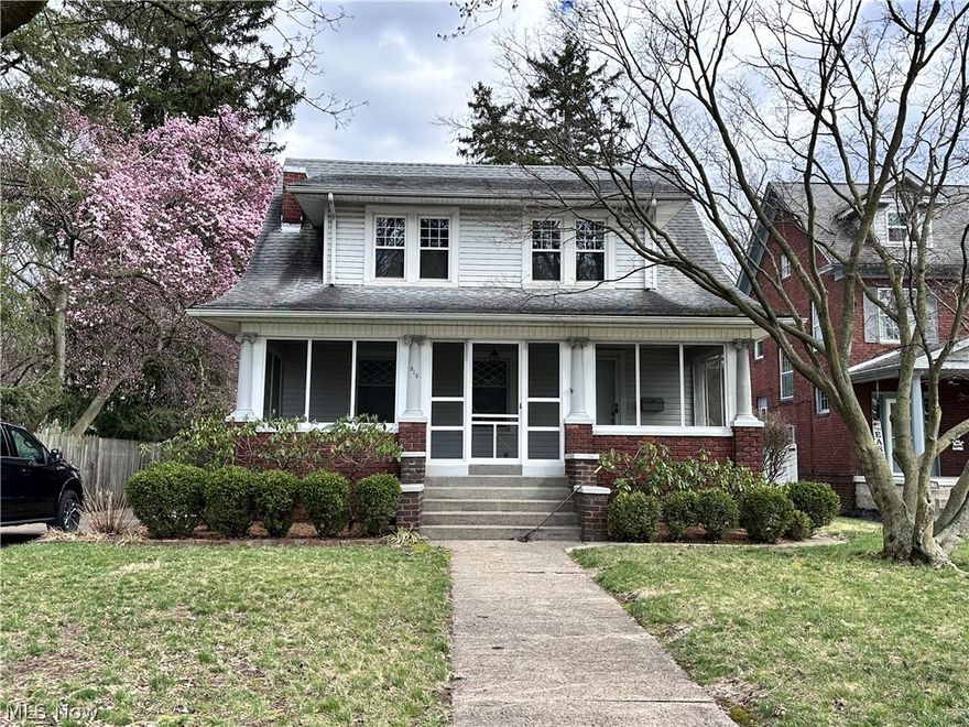 Welcome to this captivating 2-story home, where timeless charm meets modern updates. Inside you will discover gorgeous, original hardwood floors, complemented by the fireplace. The main floor boasts an updated kitchen with sleek quartz countertops...dishwasher...range...and a second oven for the holidays and baking lots of sweet treats... laundry room, full bath...living room and the beautiful dining room. The dining room is the perfect room for dinners, holidays and eye catching appeal, completed by built in corner cupboards and leaded glass windows. Freshly painted walls on the main floor creates a canvas for your own style and flair. 
Upstairs are 3 good sized bedrooms, a full bath and a bonus room off one of the bedrooms...a cool little room that could be used for so many different things. You will also enjoy many mornings and evenings on the screened in front porch, enjoying the breeze and watching the neighborhood activity. Fenced-in back yard and a detached 2 car garage. New furnace and air in 2023 ensuring year-round comfort. Updated electric and the basement has been B-Dried. Appliances will convey to new owners. Chandelier in dining room does NOT stay. Fireplace has never been used by owners, so unsure of functionality.
