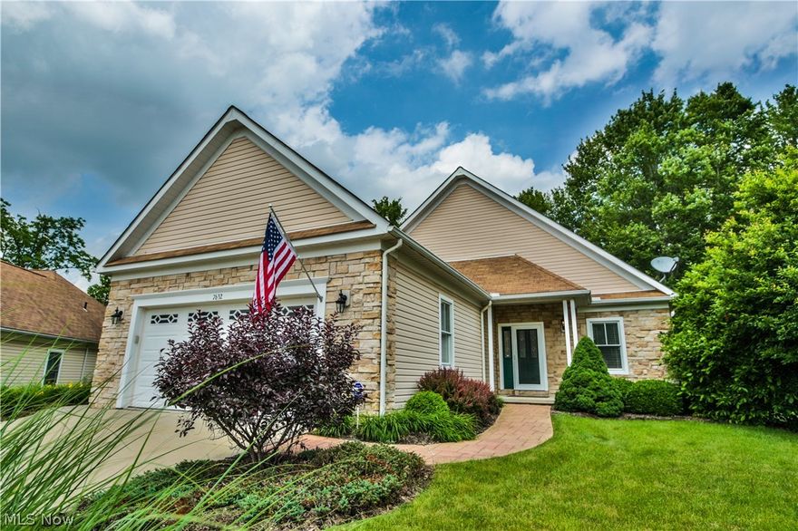 Meticulously maintained this one owner, non-smoking, no pet home is in pristine condition and has a lower finished level. As you enter the foyer you are greeted buy vaulted ceilings and an large great room with gas fireplace. The office or formal living room is just to the right of the foyer and a low maintenance carpet can be found is much of the home. The kitchen features shining real hardwood flooring and all appliances are included. If you are looking for privacy this cluster home is located in a cul-de-sac with woods to the rear. The eat-in portion of the kitchen overlooks private deck and the woods. There is a large flex room off the great room which is currently used as a reading room but could be a sun room or generous sized dining room also overlooking the woods. The master bedroom is located to the rear of the home and features a lovely master bath with dual sink areas and a walk-in closet. A second bedroom is located close to the large laundry room and a second bath can be f