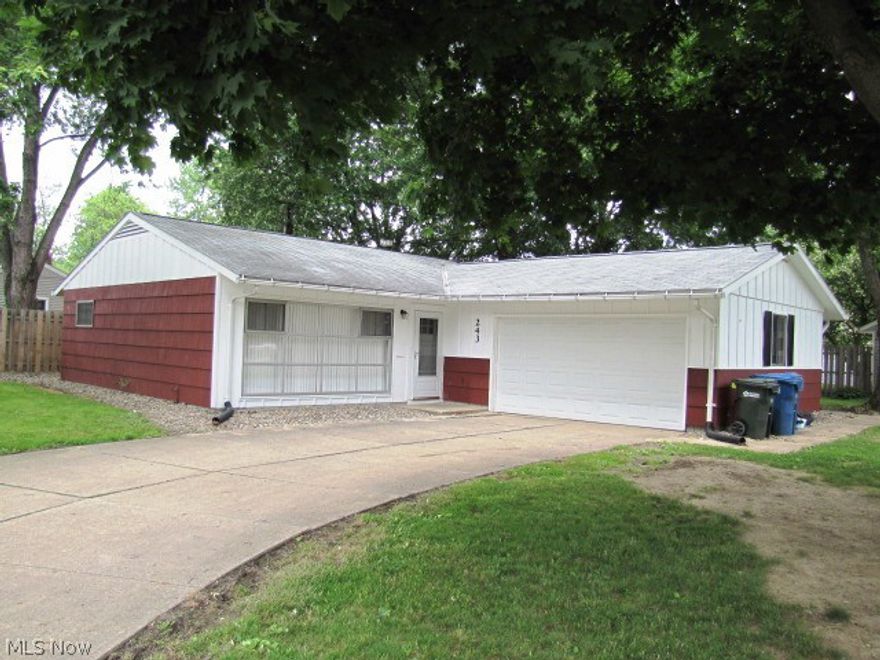 Berea School system. Three bedroom ranch with one full bath.  Living room with vaulted ceiling and formal dining are or could be used as one open living area. Newer carpet and window treatments.  Kitchen  has area for table and adequate counter space and cabinets.  Two car garage with opener.  Covered patios in backyard.   Very wooded lot located near the Metro parks, airport and close to highways and shopping.