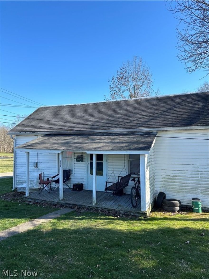 Nice small cozy home located near to the Softball field, pond, tennis court and Monroe Co Park in the Village of Woodsfield.  This property is one bedroom, one bathroom home all on one level.   Bathroom had an upgraded new shower flooring and sink.  The Kitchen has a new countertop.  Hot water tank is 2 years old.  washer and dryer hook up;  Home heats with Electric.  This cute 780 sq foot home has Woodsfield Utilities of Electric, water and Sewer and Dominion gas for the stove.  Currently, this home is rented and buyers must schedule with at least 24 hour in advance.  Backyard is very spacious and plenty of room for additional add on or to maybe build a garage.  Off street parking in the front of the home.  Schedule your showing today !