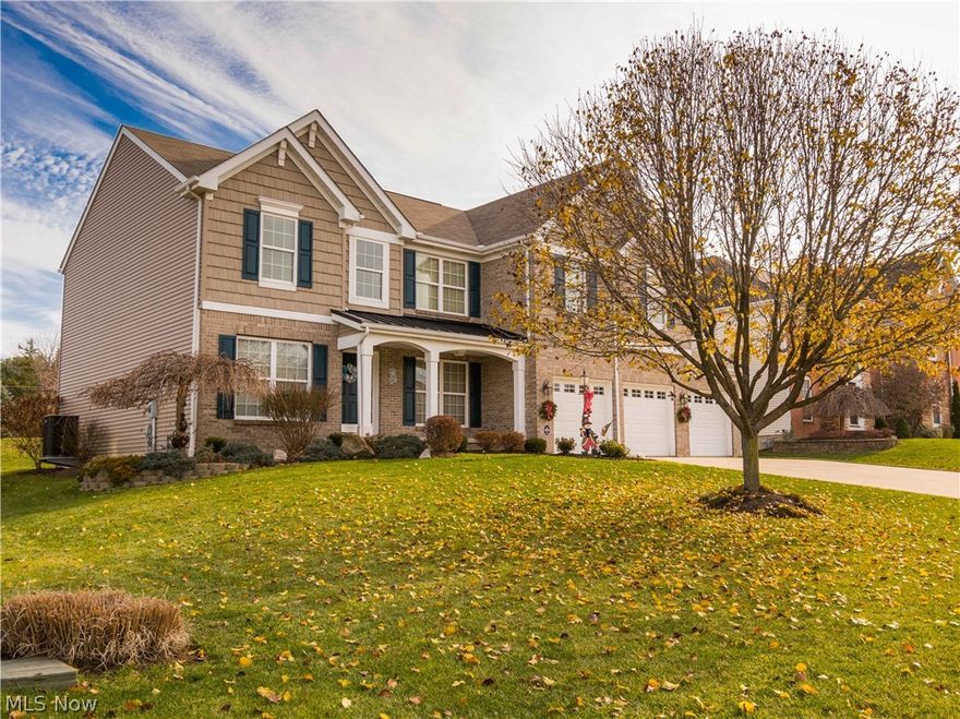 Beautiful colonial with 4 BR/2.5 BA built 2006 w/2859SF & 3 car garage...so much to offer!!  2 story entry w/plant ledge & wood floor* 2 story great room w/wall of windows & gas log fireplace* Vaulted sunken sunroom wrapped w/windows, plant ledge, wood floor & access to paver patio* Kitchen & breakfast room w/maple cabinets, wood floor, desk, island/breakfast bar, walk in pantry & fully applianced (refrig, range, microwave, dishwasher & disposal)* Formal dining with crown molding* Den with crown molding* 1st floor laundry with cupboards & sink* Volume ceilings (1st floor)* Vaulted master with sitting area, plant ledge, large walk in & double door entry* Master bath with garden tub, shower, double vanity & lovely stained glass window* 3 additional bedrooms, guest bath & cat walk overlooking foyer & great room complete the 2nd floor* 6 panel masonite doors* Arched doorways* Ceiling fans most rooms* Wired for security system*Huge unfinished 12 course basement, plumbed for bath, poured wal