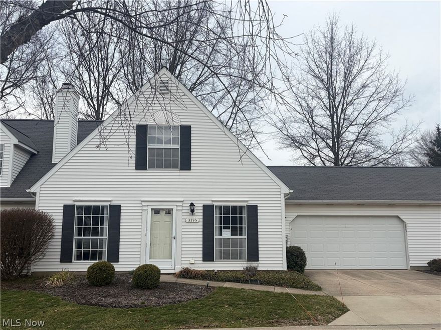 Welcome to this well-maintained Cape Cod–style condo offering two bedrooms and one and a half bathrooms. Enter into the bright living room with a stone tile foyer.  The family room area features a charming wood-burning fireplace and an easy flow into the dining and kitchen spaces. Sliding glass doors lead to a private fenced in patio. The galley kitchen has tons of cabinets and counter space plus a huge pantry.  A handsome study/library/office with Hickory bookshelves and built-ins provides an ideal setup for remote work or easily convert to a formal dining room. Rounding out the first floor is a tidy half bath and laundry/utility room. Upstairs two generously sized bedrooms include gigantic closets. The four-piece full bathroom features a sky light. Loads of natural light, tons of storage and a sleek blank slate for your design choices. Located in the desirable East Bath Woods community- close to shopping, dining, commuter routes, Blossom and the CVNP. Additional highlights include an attached 2-car garage and a walkable community setting including a neighborhood nature trail.  A wonderful opportunity for low-maintenance living! Schedule your showing​​‌​​​​‌​‌​​​‌‌​​​‌‌‌​​‌​​‌‌​​​​ today!