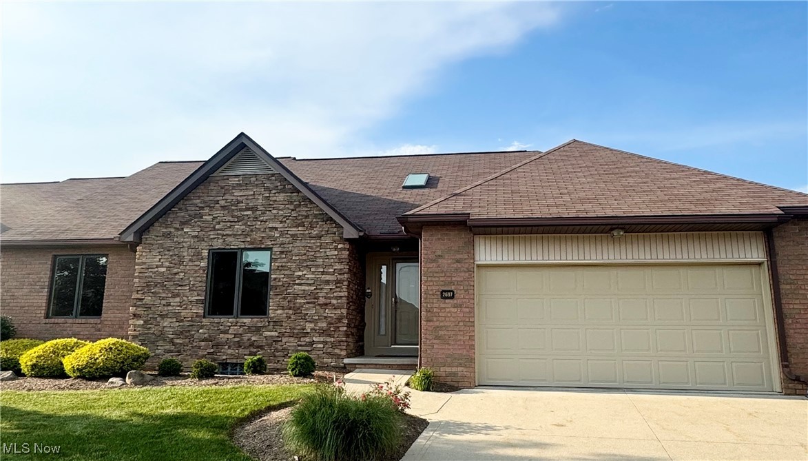 This is the one you’ve been waiting for! Welcome home to 2697 Prescott Downs, tucked away in the highly sought-after Pambi Farms Estates—a community known for its beautiful golf course setting and low-maintenance lifestyle. This stunning Grandview ranch condo offering serene and picturesque views.
Inside, you’ll find 3 bedrooms, 3 full bathrooms, and an inviting, open layout with vaulted ceilings and an abundance of natural light pouring in through oversized windows that frame the lush greens outside. The updated kitchen features granite countertops, a center island, large pantry, and ample space for cooking, hosting, and gathering. The formal dining room offers a more traditional setting for special meals, while the first-floor laundry adds everyday convenience. The spacious first-floor primary suite is a true retreat with a walk-in closet, dual vanities, a soaking tub, and a standing shower. Step outside onto your brand-new deck to take in the tranquil golf course views—just peace and privacy. The recently finished basement expands your living space with three additional rooms, perfect for a home office, gym, guest space, or hobbies, along with a new full bathroom and plenty of storage. Enjoy the ease of low-maintenance condo living. Additional highlights include an attached 2-car garage, sump pump & backup generator, and meticulous pride of ownership throughout. Close to Roses Run Country Club, local Metro Parks & trails, shopping, dining, and more—this is luxury, comfort, and convenience all in one. Don’t miss your chance to live in one of Stow’s most desirable communities- Schedule your private tour today!