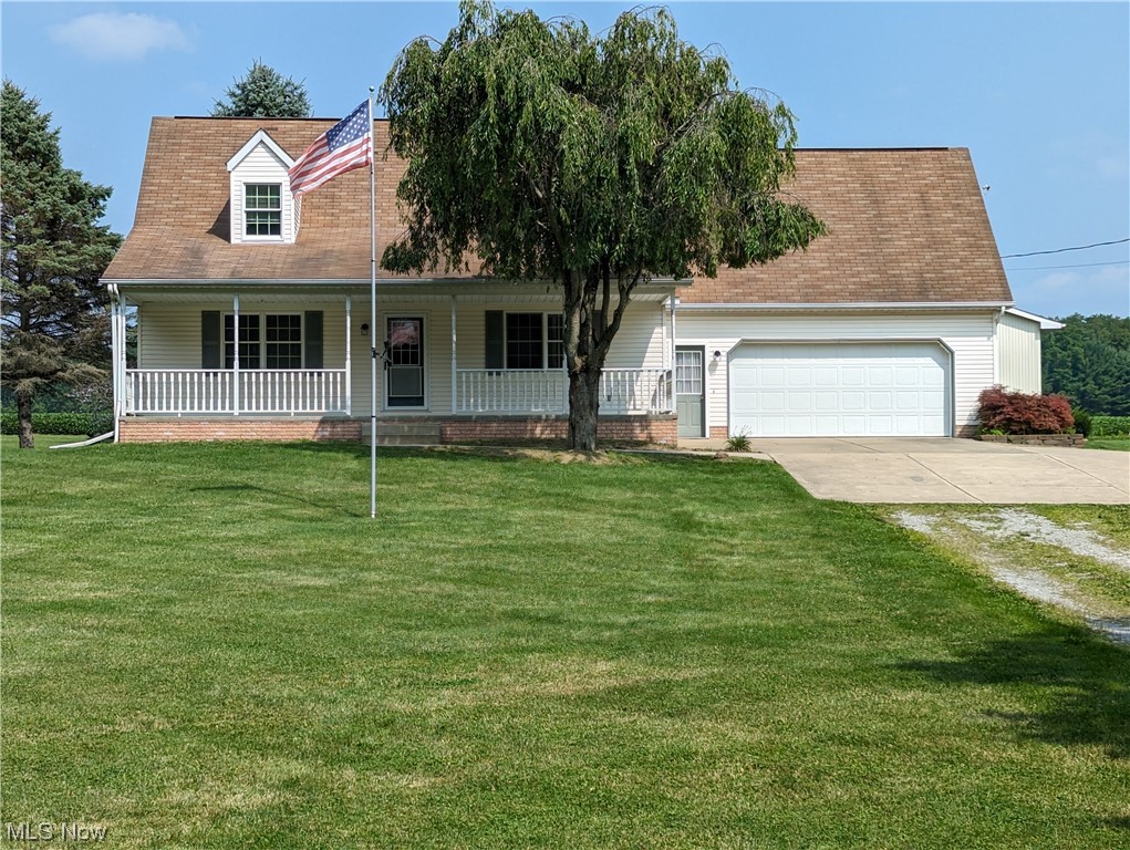 Relax and enjoy your morning coffee on your front porch, absorbing the gentle breeze, listening to the birds and wildlife, and taking in the stunning scenery of country living on 22.8 acres! As you walk through the front door you are graced with new laminate flooring throughout the living room, eat-in kitchen, hall and first floor bedroom. Entertain your guests in the remodeled kitchen with new countertops, island and updated lighting. There is a first-floor full bath, and as you continue to the 2nd floor, another full bath plus 2 more bedrooms. This home also features laundry connections on the first floor and in the basement, as well as a bonus area above the 2-car attached garage. Year-round comfort with geothermal/electric heat (furnace 2017) and central air (2017). The 28’ x 32’ outbuilding has an inside ceiling clearance of 12’, with a 14’ wide x 10’ tall garage door. There are approximately 9 wooded acres at the rear of the property. Centrally located between Jefferson (24 miles