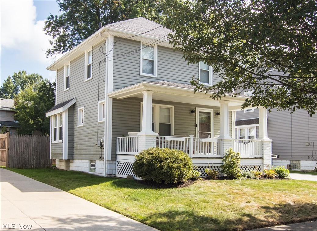 Welcome home to this lovely 3 bed, 1 bath colonial located in the heart of Cuyahoga Falls! From the moment you pull onto the newly cemented driveway, this home will steal your heart. A large front porch greets you from the front of the home and leads into the cozy living room with fireplace and builtins. The spacious dining room has enough room for the whole family and also features unique, gorgeous builtins. In the kitchen you’ll find loads of cabinet space and newer appliances with gorgeous granite countertops. 3 bedrooms and the full bathroom make up the upstairs. Back outside, you’ll fall in love with the cement patio, the perfect spot for summer barbecues and entertaining. This home also features a one car detached garage and a full basement. Don’t wait! This home is just waiting to be yours.