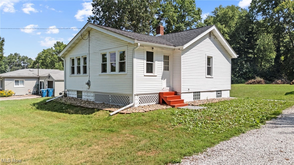 This beautifully remodeled home is full of charm and smart updates that make it truly move-in ready. Enjoy the ease of ranch-style, one-level living along with the peace of mind that comes from a brand new roof, updated plumbing and electrical, and a waterproofed basement. Inside, fresh paint, new flooring, and brand-new carpet create a clean, inviting feel throughout. The fully renovated bathroom adds a modern touch, and the home’s layout offers comfortable, everyday living. Whether you’re dreaming of a rec room, home gym, or something more, the basement offers room to grow. Outside, the oversized 2-car detached garage has plenty of room for vehicles, storage, or hobbies, and the 0.8+ acre lot gives you space to garden, entertain, or just enjoy the outdoors. Cute, clean, and ready for its next chapter—you won’t want to miss this one!