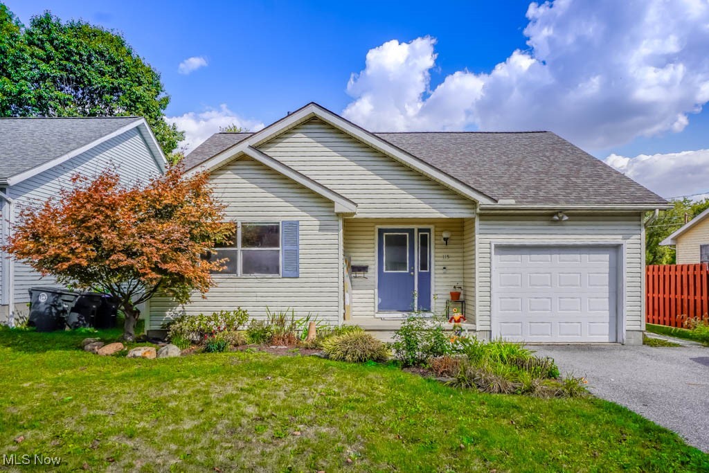 You’ll love this nicely updated 2 bedroom, 2 bath home in Akron’s Wallhaven neighborhood, close to parks, restaurants, and shopping! Vaulted ceilings and skylights fill the main living area with natural light, where laminate flooring and a wood burning fireplace create an inviting space to unwind. The kitchen includes all appliances, granite-look countertops, and a movable island that adds extra prep and serving space. Sliding doors open to a freshly refinished deck with a new floor, perfect for relaxing or entertaining outdoors.
The primary suite features a tile floor and a tub/shower combination, while the second full bath offers a step-in shower. Both bedrooms have new carpet and generous closet space. The finished lower level adds a large rec room with open ceilings and plenty of storage, complemented by additional storage space in the attic above the attached 1 car garage.
A newer roof, interior paint, and garage door opener add to the appeal, along with a fenced backyard for privacy. A wonderful home in a great cul de sac location, offering comfortable living inside and out. Make an appointment to see it today!