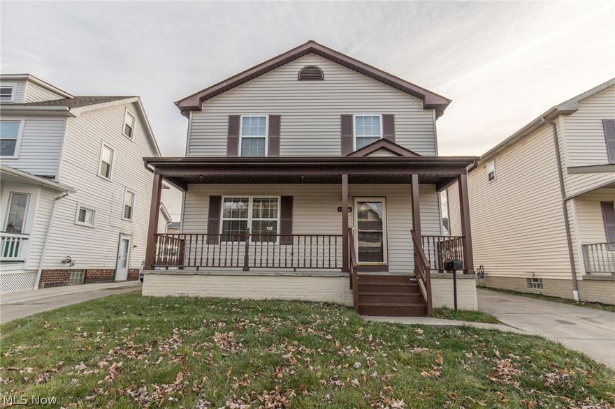 Welcome home to this charming 3 bedroom colonial located in Garfield Heights. You will be greeted by a welcoming covered front porch for your enjoyment! This home showcases over 2,300+ sq. ft. of living space and a fenced in backyard with a detached two-car garage! Once inside, the foyer opens to the lovely living room with a large picture window and adjacent dining room. Newly updated kitchen supplies plenty of cabinetry, granite counters, backsplash, stainless steel appliances and a breakfast bar. Head out through the slider to the fully fenced in backyard; greats for kids and pets to play. 1/2 bath completes the main level. The Second floor has three sizable bedrooms with a full bathroom. The basement offers a great space for entertaining family and friends with a wet bar. The laundry area can be found in the lower level and can be used as an additional storage space. Ready for you to call home so call today and schedule a showing!