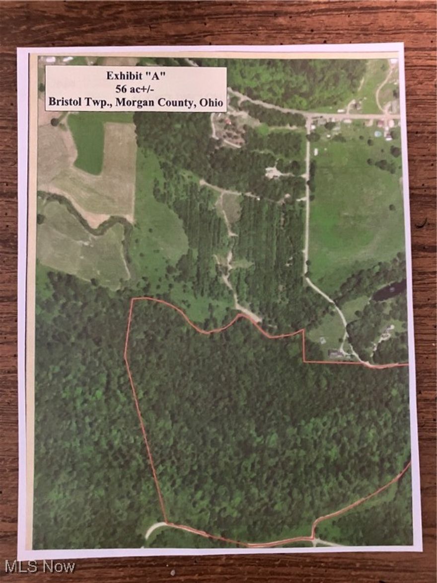 First time offer for sale, +/- 56 vacant acres of AEP land.  Oil and gas rights do not convey. Comprised of whole and parts of 6 parcels .  Lots of road frontage. All wooded and selective cut summer of 2023. Acreage is estimated.  Buying on per acre basis, per new survey results.