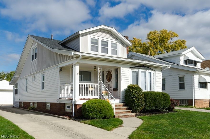 Welcome home to this immaculate & charming updated 5 bedrm, 2 full bath Cape Cod with almost 1,700 sq. ft. of above-ground living space. A delightful front porch greets you as you enter the large living rm complete with a mantle & fireplace, large bay window & natural woodwork. The spacious dining rm is perfect for entertaining guests & has original built-ins with a window seat. The updated eat-in kitchen boasts abundant cabinet space with large counter top, new backsplash & all appliances remain. There are 2 nice sized bedrms on the first floor with hardwood flooring & a slider to access your newly refinished screened-in porch. Off your screened-in porch is a newer patio along with a storage shed & a 2.5 car garage. The partially finished basement is complete with a wet bar, glass block, a full bath & Nature Stone flooring, perfect for hosting that next party. The second floor is complete with 3 more nice sized bedrms. There is nothing else to do here except move in. Updates include r