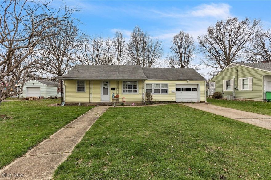 Welcome to 2040 E 40th Street in Ashtabula! This home is ideally situated just minutes away from local amenities and convenient highway access. This ranch style home offers the ease of one-floor living with a functional layout that includes a main-level laundry and utility room. Featuring 2 bedrooms, 1 full bathroom, and an attached 1-car garage, this home is move-in ready. Enjoy outdoor living with a spacious backyard, complete with a concrete patio and ample green space that is perfect for relaxing or entertaining. Schedule your showing today!