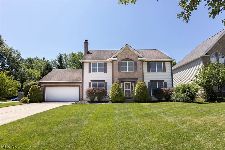 Discover uncontested convenience in this delightful 4BR, 2.5BA stately Stillbrooke colonial with attached 2-car garage! A few minutes commute from the Royalton Road exit and the endless shopping, dining & retailer options, this property boasts an abundance of common gathering areas...whether the Eat in Kitchen, the expansive Living, Dining & Family rooms, or the fully-finished Lower Level with recessed lights and wet bar!  Situated on a quiet corner with a clear private field of green space behind - you will enjoy the best of both worlds: a consistent neighborhood development of picturesque homes coupled with utmost privacy on a corner lot sans rear neighbors! The Formal 2-story vaulted foyer with coat closet offers a pleasant entry to receive friends and guests and ready access to the seamlessly flowing first floor layout: Living, Family Room with WBFP and lustrous Amish-laid wood floors, Dining and Kitchen areas.  A convenient Half Bath off the Living room as well as a sizeable Laundry Room off the Kitchen are vital conveniences that will add ease and convenience to your daily routine! All four Bedrooms are located upstairs and feature generous closets and most with newer ceiling fans.  The Master Bedroom enjoys a private Full Bath. The finished 1280 sq ft Lower Level is cavernous and includes a wet bar. Outdoors, an attractive deck and paver patio accessible from both the laundry room as well as the kitchen sliders is ready for your patio furniture and grill and lends an Edenic backdrop for your outdoor events.  The local landlord and sole owner who built this property favors a 2-year lease but will consider all applications. Tenants must use the Tenant Magic screening service for each occupying adult 18 years and over, the screening fee directly paid by the tenant to the screening services at the time of application.  Immediate occupancy.