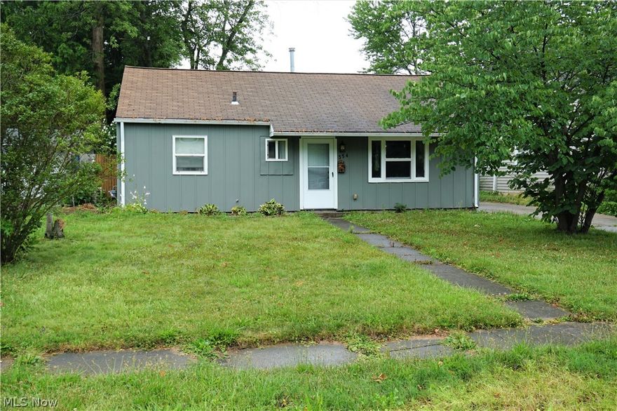 Three Bedroom Ranch with One Full Bath.  Laundry Room.  Large 1.5 Detached Garage.