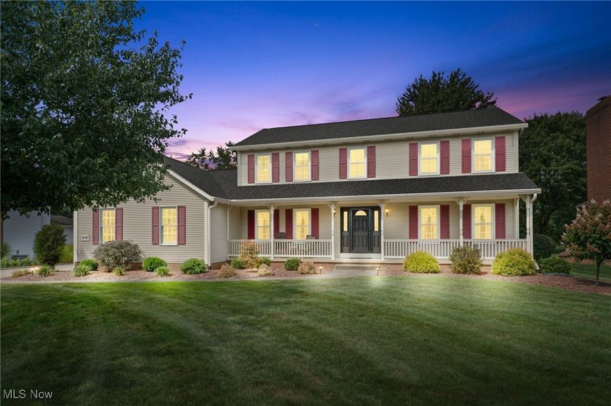 Welcome to this custom-built home in the sought-after Williamsburg Village Estates boasting award-winning Lake Local Schools! This Traditional/Craftsman style home has some major curb appeal and features neutral vinyl siding with shutters adding character. The original owners have meticulously cared for and maintained this property, ensuring it is move-in ready for the next lucky owners. Updates and upgrades include a central vacuum system (Vacuflo), newer A/C, furnace, roof, gutters, front porch, windows, patio slider, front door, storm door, water heater, chimney cap, microwave, and dishwasher. Fresh paint and new flooring in many areas of the first floor add to the home's appeal. The spacious master bedroom includes walk-in closets and a master bath with a long double vanity, makeup area, full-length mirror, glass door shower, and soaking tub. The kitchen is perfect for entertaining, with tons of natural light, a bay window above the sink, a pantry, and an eat-in kitchen area. The well-appointed kitchen opens to the living room featuring a brick, floor-to-ceiling gas fireplace with raised hearth, brick corbels, and oak wood mantle. Additional features of this home include a formal dining room, 1st floor laundry room, 3 car garage with tons of storage space, and a private backyard with a deck perfect for relaxing. Don't miss out on the opportunity to own this beautifully maintained home in a very desirable location!