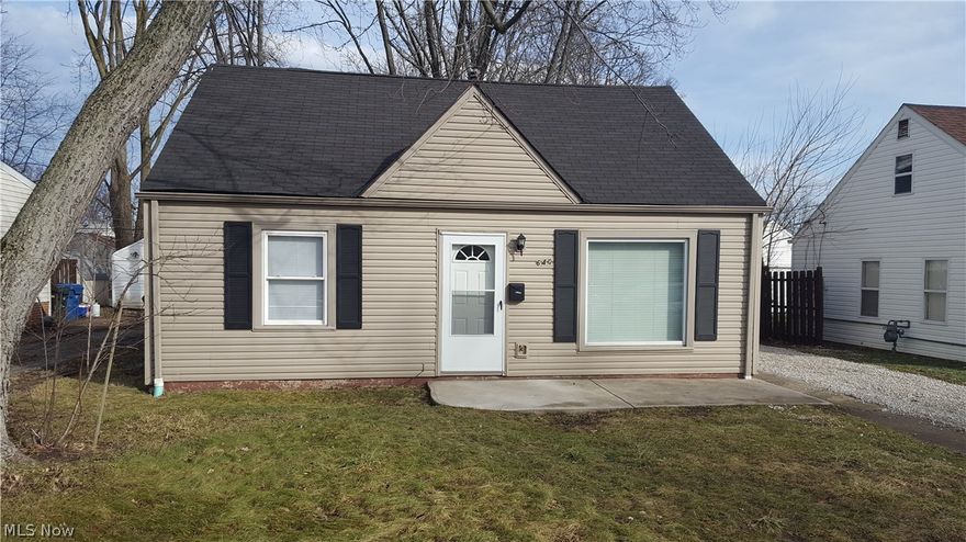 Renovated cape cod with huge fenced in back yard and front and rear porch on quiet street off of Rocky River Drive. Home features large open living room/dining room and new paint and lighting throughout. Updated kitchen with new appliances and remodeled main floor bathroom with new carpet and laminate flooring in bedrooms, living/dining rooms. Kitchen is open to dining room and has extra storage as well as door to huge fenced in rear yard complete with fire pit. Narrow stairs lead to second floor bonus room and 3rd bedroom -- great for kids. Detached garage features two separate storage areas.  New hot water tank installed in January. Great opportunity.