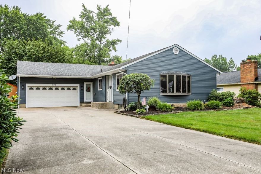 Welcome to 729 Midland Ave. in Ravenna! This well-maintained ranch home located in “the old fairgrounds” on the Northeast side of Ravenna features over 1,550 sq. ft. On the main level with 3 bedrooms, an updated full bathroom with double vanity with granite top & jacuzzi tub, large living room, dining room off the kitchen and living room, and a spacious eat-in kitchen with ample cabinetry and counter-space, corian countertops and soft close cabinets. Additionally, you will find a partially finished basement with a rec room and a game room or office (or potentially a 4th bedroom), along with a full bathroom. There is also a concrete patio out back, a storage shed, and a 2 car attached garage all on a .24 acre city lot with city utilities. Newer siding, roof, gutters, downspouts, landscape lighting, and dishwasher are some of many recent updates. Schedule your showing today!