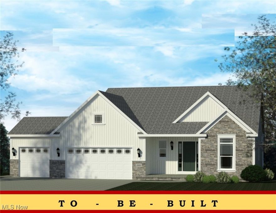 The Windham III Ranch Plan by Patrick Long Homes in Lake Township's New Phase 4 in Oldestone Crossing. Close to I-77 and the Historical Hartville Area. 16' x 6' Garage Addition great forstoarge. (3rd car option req'd). Main-Floor Living, 2 additional bedrooms with Owner's Suite. Make Customizations: Added Sunroom, Covered Decks or Porches available, vented Chimney Hoods, splendid cabinetry features, Shoe Bench, Granite or Cambria Quartz Kitchens/Baths, tiled backsplash, cabinet lighting, Vaulted Ceilings, Owner's Bed, Kitchen, and Dining Area. Fireplace with Dry-Stack Stone Faceopt. Owner's Bath can accommodate a Deluxe Tiled Shower w/ Freestanding or Garden Tub. Deluxe Laundry Features available. The Photos depict similar completed homes and mayinclude upgraded features. See Salesperson to verify features and finishes included. Taxes shown are for land only.**“Starting At” price generally refers to the base house,before the addition of upgraded finishes, features, and buyers’ customizations. Some photos depict upgraded elevations and/or optional features available at additional cost and may notrepresent the lowest-priced homes offered in OldeStoneCrossing. Base Prices are Subject to Change at any time prior an accepted purchase agreement.