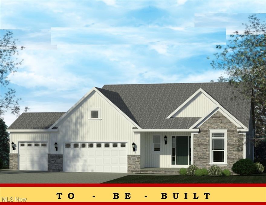 The Windham III Ranch Plan by Patrick Long Homes in Lake Township's New Phase 4 in Oldestone Crossing. Close to I-77 and the Historical Hartville Area. 16' x 6' Garage Addition great forstoarge. (3rd car option req'd). Main-Floor Living, 2 additional bedrooms with Owner's Suite. Make Customizations: Added Sunroom, Covered Decks or Porches available, vented Chimney Hoods, splendid cabinetry features, Shoe Bench, Granite or Cambria Quartz Kitchens/Baths, tiled backsplash, cabinet lighting, Vaulted Ceilings, Owner's Bed, Kitchen, and Dining Area. Fireplace with Dry-Stack Stone Faceopt. Owner's Bath can accommodate a Deluxe Tiled Shower w/ Freestanding or Garden Tub. Deluxe Laundry Features available. The Photos depict similar completed homes and mayinclude upgraded features. See Salesperson to verify features and finishes included. Taxes shown are for land only.**“Starting At” price generally refers to the base house,before the addition of upgraded finishes, features, and buyers’ customizations. Some photos depict upgraded elevations and/or optional features available at additional cost and may notrepresent the lowest-priced homes offered in OldeStoneCrossing. Base Prices are Subject to Change at any time prior an accepted purchase agreement.