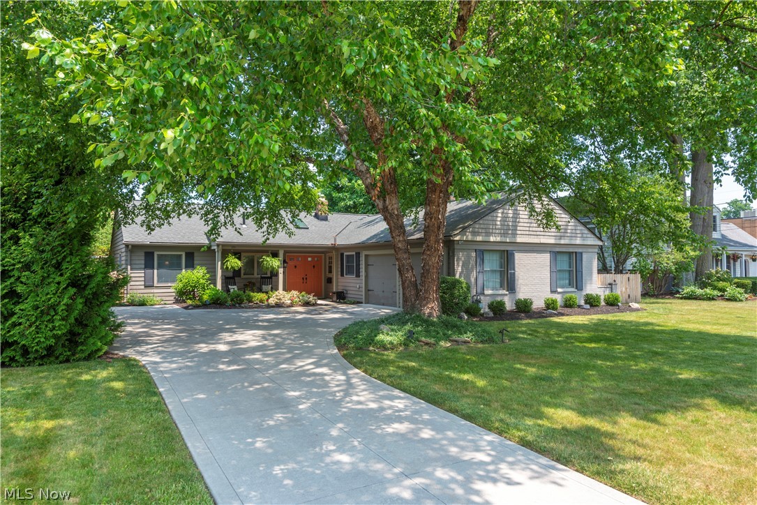 This beautifully updated Ranch style home offers a blend of charm and modern convenience on one floor living. Fantastic curb appeal the home is situated on 1/3 acre landscaped lot. With 3 bedrooms and 2.5 baths, multiple living spaces in and out, this home provides ample space for comfortable living. Charming covered front porch and entryway leads into a bright entry foyer illuminated by a skylight. The main living area features an open layout that seamlessly flows into a stunning sun-room/4 season room with French doors and half wall. Living room and small dining area with a sliding door to the home exterior. Four season room is surrounded by three window walls. Kitchen with breakfast bar, granite tops, stainless appliances, & adjacent family room with wood burning fireplace. Flex space nook area off and newly created full bath completes this area. Hardwood flooring through out living areas. Oversized first floor laundry. Master bedroom bath is new and has zero entry shower. Two additional bedrooms complete the separate sleeping area. Step outside to discover an outside oasis – a meticulously landscaped backyard complete with a quaint side brick patio (25x10), stamped patio off of the back sun-room/4 season room (24x19), and winding walkway along east side of home. Your storage needs are met with 12 x 10 newer storage shed , two car garage, & fully floored attic for storage in home. Updates include, roof, driveway, fencing, and some windows and doors. All bathrooms redone in past 3 years. Newer wood flooring in kitchen and family room. All new lighting and freshly painted in past 2 years. Full update sheet available. Don't miss out on this extraordinary opportunity to call this Bay Village gem your own. Schedule your showing today and experience comfortable living and enjoy the parks, shopping, & amenities offered by Bay Village! Award winning schools! Convenient to shopping, highways and schools. Lovingly maintained and cared for. Pride of ownership throughout.
