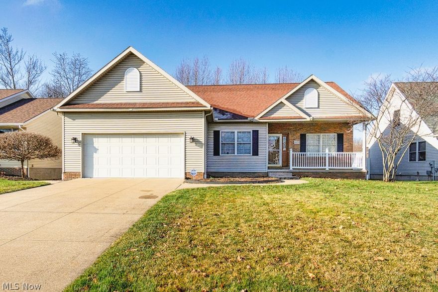 Amazing, very well cared for ranch style home built in 2000.  Nine foot ceilings on the first floor make this spacious home feel even more spacious!  3 bedrooms, 2 1/2 bath with master bed/bath and large walk-in closet and completely finished basement. Large foyer when you enter the home with hardwood floors, dining room with crown molding to the right. Open floor plan with gas fireplace in the living room and kitchen with great space and ceramic tile floors.  Dinette area (morning room) past the kitchen that leads to the composite deck with patio below and vinyl fenced in yard.  Master bedroom and master bathroom have speakers in the ceiling that will stay.  Master bath offers 2 sinks, jet tub and shower.  Master bedroom has new windows (2020) and beautiful crown molding. Finished basement is over the top, with a 16 foot oak bar area, media area and rec room, another large room that's currently an exercise room and a half bath, along with a storage area with 8 ft ceilings throughout t