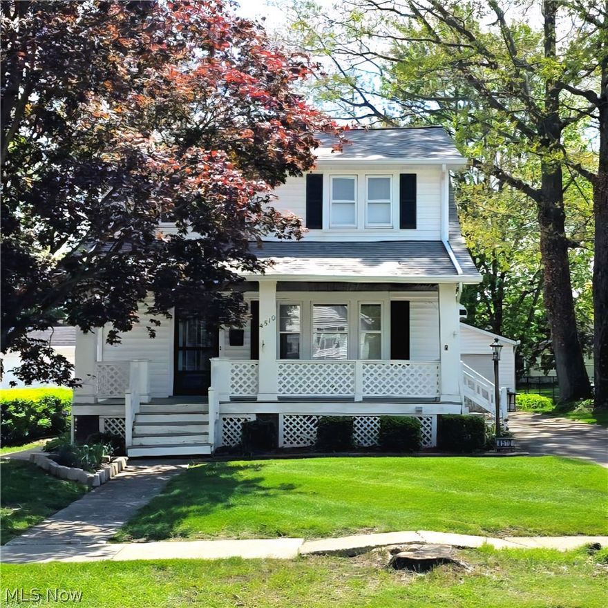 Welcome home to this charming 3-bedroom, 1-bath gem filled with warmth and comfort throughout. Relax by the cozy fireplace in the living room or enjoy peaceful mornings on the large covered front porch. Fresh new carpeting in the bedrooms and the spacious 3-season room, along with new paint throughout the home, adds a fresh, inviting feel, while the 3-season room offers beautiful views of the large backyard — perfect for entertaining, relaxing, or simply enjoying the outdoors.  The backyard also features a fenced-in area ideal for a dog run or gardening space. Major updates including a newer roof, furnace, air conditioner, and hot water heater provide added peace of mind for years to come.  A full unfinished basement offers plenty of storage and possibilities for future living space.   Conveniently located near schools, the scenic Euclid Creek Reservation and its multipurpose trails, as well as shopping, dining, and Legacy Village.  This home offers the perfect blend of comfort, convenience, and opportunity.  A one-year America's Preferred Home Warranty is also included!