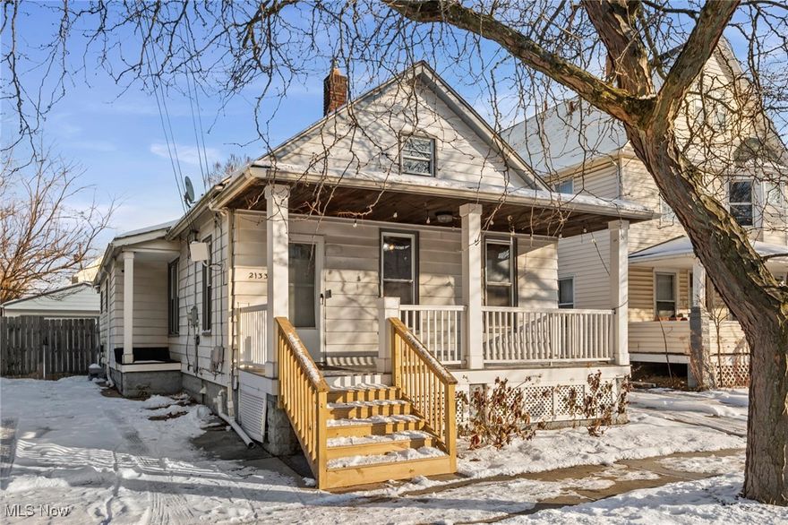 This charming 1908-built Lakewood home offers 1,624 sq. ft. of flexible living space, including 2 bedrooms, a bonus room, and 2 ful bathrooms. The main floor features a large living room on the front of the home with unexpectedly tall ceilings. The dining area is located in the center of the home with a bonus room attached, perfect for an office. The functional and oversized kitchen provides plenty of storage and counter space. Off of the kitchen is the main floor bedroom and full bath complete with jetted tub.  Upstairs, the primary bedroom provides a private retreat. This charming space is just waiting for you to make it a cozy retreat. The basement features a second full bathroom that adds convenience and versatility. Enjoy outdoor living on the inviting front porch, and benefit from a two-car garage for easy parking and storage.

Located just minutes from the Lake Erie Building (formerly the Screw Factory), Lakewood Park, and the shops, cafés, restaurants, and galleries along Madison Avenue, this home puts you in the heart of Lakewood’s vibrant art, dining, and community scene. A rare opportunity to own a historic home with modern convenience in an up and coming pocket of the neighborhood.