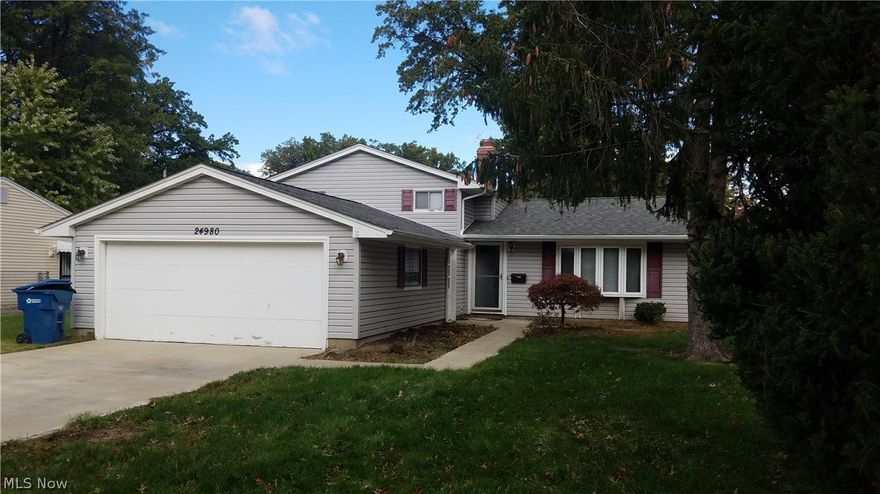 Welcome to 24980 Antler a three bedroom spacious split level with a family room with fireplace. All bedrooms have hardwood floors, ceramic title in bathrooms. Updated windows, driveway and architectural 25 year roof. Fenced in yard with shed and deck off dining room with slider. Don't delay see it today.