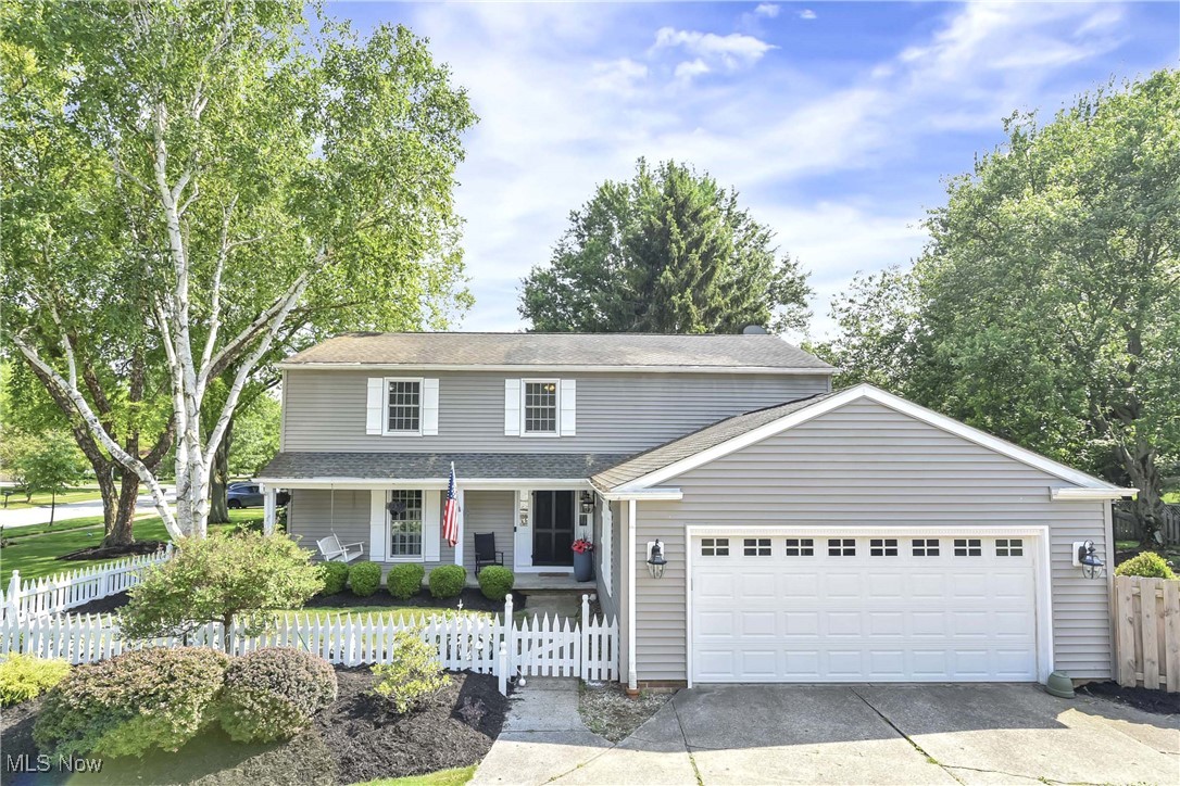 Wonderful four bedroom, two and half baths Colonial, beautifully remodeled with modern and tasteful updates throughout.
Fresh and inviting first floor offers a seamless layout that perfectly blends modern, simplistic style across the living room, dining room, renovated eat-in kitchen, and family room—a perfect flow for functionality and entertaining. Upstairs features four bedrooms with a spacious primary suite and private bath, plus a fully remodeled hall bath. Finished basement provides flexible rec space. The fully fenced backyard is lined with trees for privacy and offers a patio, gazebo and bonfire ready for outdoor living. A welcoming and private front porch, complete with swing, adds the perfect touch. Need more? New roof and siding 12 years young, new HVAC and energy efficient windows 4 years young, new rear privacy fence in 2022. Truly a gem in West Bay Village, set on tree-lined streets with Bradley Park just moments away. Don’t miss this warm, welcoming, move-in ready home—a fantastic catch!