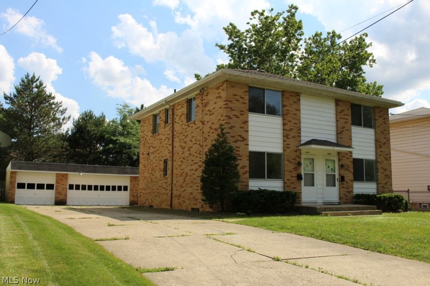 Ever dreamed of living for free? Live in one unit and rent the other out, and have your tenant pay all your mortgage bill! Here comes the opportunity: a beautiful solid brick duplex,  freshly painted, brand new carpet on first floor and hardwood on second floor, new roof, new water heaters, new duct work on furnace. Each unit has 2 bedrooms with hardwood floor on second level and a full bathroom, a half bath on first level. Both basements are clean, neat and have a bathroom with shower.   3 car garage, fenced back yard.  1 year home warranty provided for both units by seller… all of these ready for you! close to schools, parks, country clubs, shopping centers, shopping malls… Call now for showing, grab it before someone else does!
