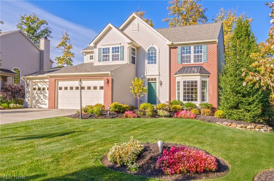 Why wait to build your home when you can own this beautiful Dunkirk model situated in the highly desirable Waite Farms in Brunswick that has it never been lived in. This stunning colonial has a finished basement, intercom, professionally landscaped, sprinkler system, the 3-car dry-walled garage and upgraded vinyl deck that overlooks the wooded backyard. The open floor plan features all hardwood floors, stainless steel appliances and all custom window treatments. A gourmet kitchen with an island, cherry oak cabinets, granite counter tops and pantry. A Sun Room/dining area with a beautiful bay window with a sliding door, leads to the deck. The Great Room has a direct vent gas, stone fireplace with recessed lights and oak mantle. The formal dining room showcases a beautiful bay window, crown molding and chair railings. Conveniently located on the first floor is a large laundry room and a powder room with ceramic tile. Relax in the Master suite with a sitting area, ceiling fan/lights, a gl