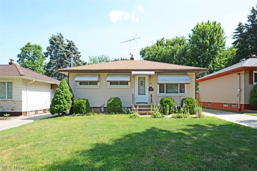 Looking for a 3 Bedroom Ranch that has pride of ownership, is affordable, and has a great location?  Welcome to 4155 Patton Rd Cleveland.  Situated in a quiet neighborhood and within walking distance to Harmony Park with a trail to connect to the Ohio and Erie bike path and a short drive to Downtown Cleveland. Walk into the Family Room that still has original hardwood flooring waiting.  An updated full eat-in kitchen with custom backsplash & a slider that will take you to a patio enclosure complete with Sky Lights and Hot Tub is great for entertaining. There are 3 beds and a Full Updated Bath that finish out the first floor.  The back patio is in direct line with a wonderful pond with water features.  Great for cookouts or a tranquil retreat. The lower level is waiting for your finishing touches. Plenty of storage and laundry round out the downstairs. The large two-car garage is spacious and accommodating. When you combine a great location with many amenities & pride of ownership, you