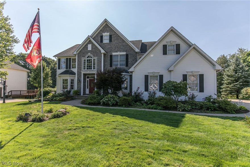 A one of a kind, true custom built Pambi Farms colonial with over 5100 square feet of total living space. With 5 bedrooms (one in lower level) and 3.5 baths, this beautiful home features 3 fireplaces, a finished walk out lower level, large deck and patio area, private rear lot, and so much more. The 23x20 Great Room with 20+ foot ceilings, and the 28x14 eat in kitchen are highlighted by large windows allowing for amazing natural lighting. Enhance your favorite dining room set in the rare 18x15 formal dining room. A very over sized first floor office/library has new flooring, and a separate outdoor entry that is perfect for a home business. The first floor is complete with a large formal living room and mud room. A huge master suite has a fireplace, a private deck that oversees the river, and a bathroom designed to make life easier.  The closets are huge, and there is a double seater spa tub!  The additional bedrooms are spacious with a Jack & Jill. A second floor laundry makes life so