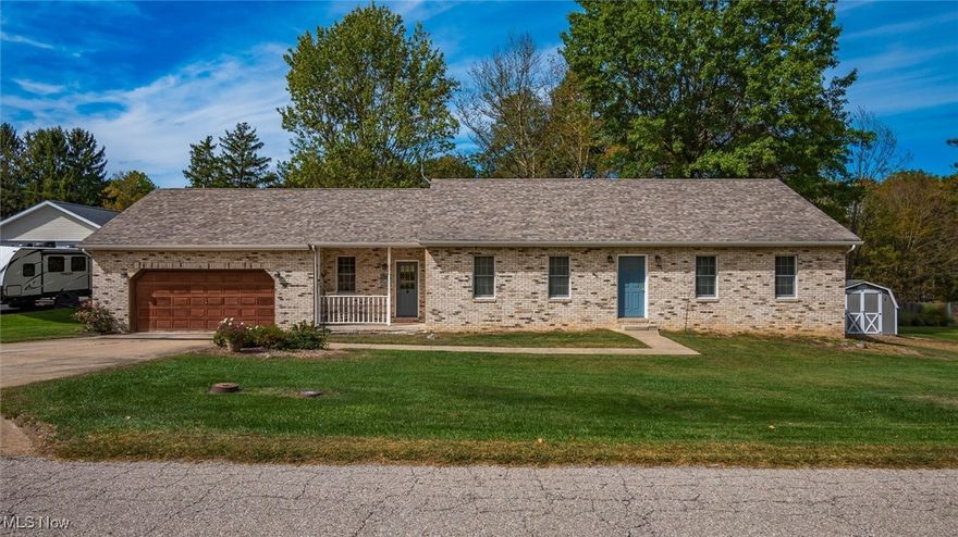 This lovely, very well maintained ranch home in the Tri Valley school district is move in ready for the new owner. This home features 4 bedrooms and 3 full bathrooms. The first level offers an eat in kitchen that includes a large bar with updated Corian counters, a pantry, new refrigerator and dishwasher, electric stove and access to the large deck that overlooks the backyard. There is also access to the heated 2 car attached garage which has a great workshop area and pull down attic for extra storage. The garage has an entry door at the rear of the garage to gain access to the backyard. The spacious dining room is off of the kitchen and is open to the living room. The living room is a great size and has a loads of natural light. The spacious primary bedroom has a ceiling fan and great closet space. The adjoining bathroom has been updated and has a tub/shower combination. The 2 guest rooms offer great space and each have a ceiling fan. The bedrooms share a full bathroom that also features a tub/shower combination. Going down to the walk out basement you will find loads of great space. The seller started to finish a family room but will now leave that up to the buyer to complete. There is a large 4th bedroom that has a window for natural light. There is a huge bathroom that features a walk in shower, vanity and toilet. There is a large storage room that also has the laundry facility and the water softener. The first floor has beautiful solid wood doors. The roof and the HVAC system are approximately 10 years old.The seller is leaving a shed for the buyer for extra storage.This home would be an easy commute to Newark or Zanesville.