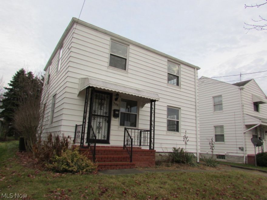 Aren't you tired of renting? Check out this three bedroom home. Hardwood floors. Enclosed porch overlooks backyard. 2 car garage. Heart of Firestone Park.  Property sold AS IS.