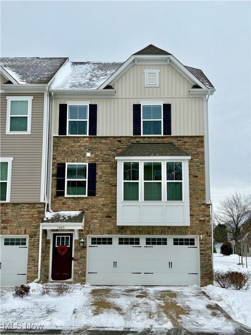 This Is The One You Have Been Waiting For!!!! Updated, end-unit Townhouse with high-end custom finishes now available in Avon! As you enter Concord Village notice the well-maintained neighborhood, stylish exteriors and that this townhouse is an end-unit on a dead end street with guest parking near by—NICE! This unit is unique with a 4’ extension, bay window 2' extension, finished rec room, noise barrier insulation and custom light fixtures you won’t find in any other unit! The open concept main floor has a stunning kitchen with oversized 9' island w seating, white soft-close cabinets, subway tile backsplash, quartz countertops, matching appliances and trendy pendant lights. The adjacent dining area has a beautiful chandelier and exit door to your bonus deck perfect for grillin', chillin' and growing an herb & veggie garden. The living room has oversized windows for natural light and a custom, built-in fireplace for colder months. Around the corner is an office nook, utility closet and beautiful half bath with tile floor and custom mirror. Upstairs you will find the master suite with tray ceiling, stunning chandelier, Closet by Design walk-in closet and master bath with double vanity, custom mirrors and spa shower with 2 shower heads & seat -- LOVELY! Also on the upper level are 2 additional bedrooms with room-darkening blinds, a nicely appointed full bath and the wash/dryer closet -- how convenient! The walk out lower level is finished and perfect for a rec room, office, home gym, theater room -- you decide! It has access to a patio, back/side yard and connects to your finished 2 car garage w remotes. But wait, there's more......ring doorbell with 2 exterior cameras, new front door keypad entry, Smart thermostat, furnace humidifier & purifier and lawn maintenance & snow removal included. All appliances stay. Come make this dream townhome yours!