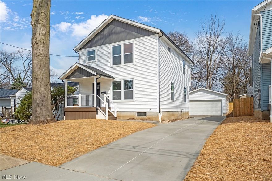 Incredible move in ready new construction opportunity in a quiet neighborhood, featuring a 15 year tax abatement that delivers exceptional long term savings. Why rent when you can own a brand new home at an affordable payment, with tax abatement savings that create a monthly payment comparable to a home priced approximately fifty thousand dollars less. Ideally located near Goodyear Heights and Tallmadge and close to parks and expressways, this home offers both convenience and comfort. The first floor features a spacious living room that flows into an eat in kitchen with beautiful soft close cabinetry, granite countertops, a large gathering island, and a dedicated dining area. A convenient first floor half bathroom adds to the functionality. The second floor includes three bedrooms and two full bathrooms, highlighted by a generous primary suite with a walk in closet and en suite bathroom featuring a stunning tiled shower. The home also offers a full unfinished basement providing abundant storage and already plumbed for an additional full bathroom. An egress window allows the basement to be finished in the future, with potential for a fourth bedroom or recreation space. Outside, enjoy a two car detached garage and a fully fenced backyard with a private area ideal for pets or gardening, offering low maintenance without the burden of managing a large yard. A welcoming covered front porch with composite decking completes the exterior. There is no HOA, and the home includes a one year builder warranty along with extended warranties for appliances and HVAC. Three additional new construction homes currently being built within a block further enhance neighborhood quality and value. Where else can you find a move in ready home with three bedrooms, two and a half bathrooms, a full basement, and a two car garage for a payment comparable to renting today. Right here. Multiple financing incentive options available. Listing agent has an ownership interest in the seller entity.