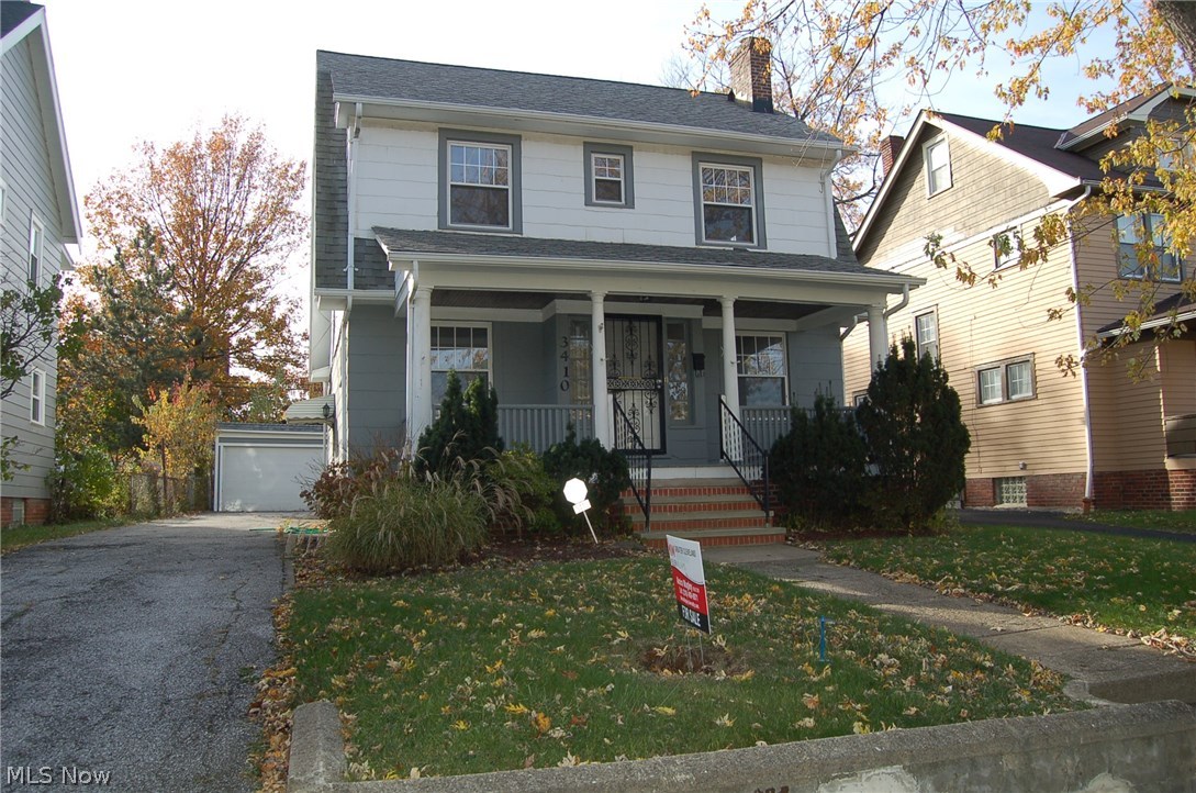 Nicely updated Colonial with detached 2 car garage. Three comfortable size carpeted bedrooms with bonus room which can be used as an office, craft room or 4th bedroom on 2nd floor. Unfinished walk up attic could be finished for additional living space or can be used for storage. Updated main bath on 2nd floor. Great front porch, with entry foyer into a large living room featuring a fire place and chair rail which continues into formal dining room. Remodeled kitchen with cabinets, counters and flooring and interior paint in 2017. Very nice eat in kitchen dining area which includes built-in cabinetry. Basement includes a carpeted recreation room and half bath, as well as laundry area and mechanicals. Lower part of outside of house was newly painted in 2016, new windows, roof and gutters were replaced in 2007. Will be Point of sale compliant and time of sale. America's Preferred Home Warranty included. Great location with close proximity to University Hospital, Case Western Reser