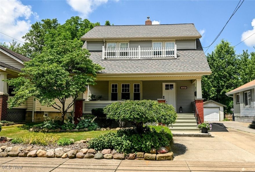 Step inside this classic colonial full of character and modern updates, ideally situated in a convenient, central location. The inviting front porch welcomes you into a home filled with warmth and style. The spacious living room features refinished wood floors and a cozy gas fireplace, flowing seamlessly into the dining area and refreshed kitchen. The kitchen boasts warm maple cabinetry, a ceramic tile floor, neutral backsplash, and stainless appliances including a refrigerator and stove. An enclosed rear porch provides the perfect drop zone/mudroom leading to the backyard patio and the oversized, insulated two-car garage with electric, opener, and hot/cold water access.

Upstairs, you will find two generously sized bedrooms and a beautifully updated full bathroom with ceramic flooring, new tub, toilet, sink, and tub surround. The lower level has been waterproofed and includes a convenient half bath, newer toilet, glass block windows. The entire home features refinished hardwood floors, fresh interior paint, updated light fixtures and ceiling fans, and new ceramic tile in the kitchen. Major mechanical updates include a new water heater, updated HVAC system, and storm door. A Craftsman-style fiberglass front door adds both curb appeal and security.

Enjoy outdoor entertaining in a fenced backyard.

Other standout features: insulated windows and doors, updated electrical, and a freshly painted front porch. This move-in ready home is a rare find that combines thoughtful improvements with classic architectural details like built-ins, hardwood floors, and a charming fireplace. Schedule your private showing today!
