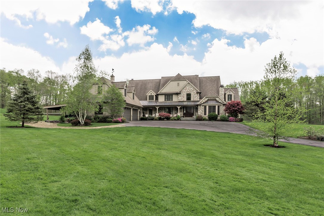 EXTRAORDINARY AND EXQUISITE CUSTOM BUILT HOME AND PROPERTY LIKE NO OTHER YOU WILL FIND! PRIVATE 15 ACRE ESTATE WITH POOL, POOL HOUSE, BASKETBALL/TENNIS (PICKLEBALL) FULLY LIT COURTS, 4+CAR GARAGE.
OPEN LAYOUT WITH GRAND SIZE ROOMS, HARDWOOD FLOORING, DESIGNER LIGHTING, UPDATED GOURMET KITCHEN WITH AMAZING CENTER ISLAND AND WINDOWS THAT OPEN OUT OVERLOOKING THE BEAUTIFUL PATIO AND POOL.
VAULTED AND BEAMED GREAT ROOM W STONE FIREPLACE ALSO OVERLOOKING AND OPENS TO THE PRIVATE BACKYARD.
FIRST FLOOR PRIVATE OFFICE OFF THE ENTRY ACROSS FROM THE SPACIOUS FORMAL DINING ROOM AND OPENS TO A QUIET 2 STORY GRACIOUS LIVING ROOM. FIRST FLOOR SPACIOUS PRIMARY SUITE FEATURING A OVERSIZED WALK-IN CLOSET LIKE NO OTHER AND GLAMOUR BATH WITH LARGE WALK-IN SHOWER, DOUBLE VANITIES AND EXTRA MAKE UP VANITY. 2ND FLOOR INCLUDES 4 SPACIOUS BEDROOMS ALL WITH ON-SUITE BATHS AND LARGE CLOSETS AND AN OVERSIZED BONUS ROOM/GAME ROOM FOR FAMILY OR GUESTS. LOWER LEVEL FINISHED EXTRA GUEST SUITE, FULL BATH WITH WALK-IN SHOWER, MEDIA ROOM AND LARGE WORKOUT GYM PLUS PLENTY OF STORAGE. OUTDOOR FEATURES OVERSIZED HEATED POOL AND UNBELIEVABLE POOL HOUSE PERFECT FOR ENTERTAINING WITH SLIDING DOORS, KITCHEN AND BAR WITH BEAUTIFUL WOOD BARTOP, FULL BATH AND STORAGE LOCKERS. OUTDOOR LIGHTED BASKETBALL COURT, TENNIS COURT AND PRIVATE 15 ACRES. LUXURY LIVING AT IT'S FINEST WITHIN MINUTES OF DOWNTOWN CHAGRIN FALLS.
