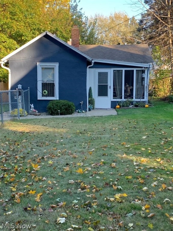 Welcome to this charming cottage nestled in the heart of North Akron just steps away from the river and the Gorge Metropolitan Park. The cozy screened porch welcomes you as you enter from the totally fenced yard. The living room features a fireplace (electric) and opens to the eat in kitchen with newer laminate flooring, all appliances, stainless sink with new faucet, ample counter space and the oak cabinetry offers plenty of storage space. The bedroom and bath are off of the kitchen and there is a large closet and storage space there. There is new flooring in the bath and the laundry/mud room. The entry to the basement is in that area. The is a brand new furnace, wall air conditioning unit, faucet for the bathroom sink (which matches the kitchen faucet) and 2 celing fans which will stay with the home. There are newer windows throughout. Seller is not sure of age, There is also a stacked washer/dryer, which the seller has never used, that will stay. The seller has said that all th