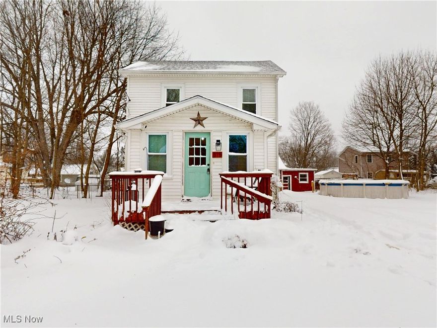 Charming and character filled 3 bedroom, 1 bath home in the heart of Geneva! Step inside to find beautiful built-ins in both the living and dining rooms, adding timeless charm and great storage. The main level features wood laminate flooring throughout. Enjoy relaxing on the enclosed front porch-perfect for morning coffee. The kitchen offers stylish open shelving and all appliances stay. The main level includes one bedroom and a full bath, while two additional bedrooms are located upstairs. The full basement has glass block windows and provides extra storage. Outside, the backyard has a fire pit, garden area, and above ground pool with a new pump and liner.