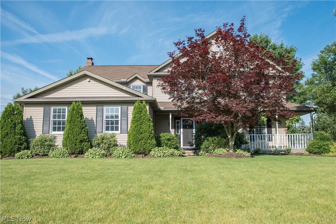 Welcome to this lovely four bedroom, four bath (2 full, 2 half) colonial with two-car attached garage located in Oak Tree Village. The spacious front porch invites you into the front door and wraps around to the deck that encompasses the entire back of the home and overlooks the pie-shaped, fully fenced in backyard. The large family room featuring a gas fireplace opens to the kitchen boasting corian countertops and stainless steel appliances that stay. The kitchen opens up to the dining room and living room providing ample living space. A half bath and laundry room complete the first floor. Located upstairs you will find the spacious master complete with cathedral ceilings, substantial walk-in closet, jacuzzi tub, shower and private toilet. Three additional bedrooms and a full guest bath complete the second story. Additional living space can be found in the fully finished basement, complete with a rec room, wet bar, half bath, storage area and playroom. Come see this charming h