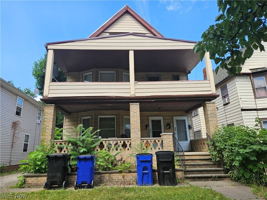 This 100% occupied triplex in Cleveland's Glenville neighborhood is a prime opportunity to grow your portfolio! Enjoy immediate cash flow of $1950/mos with tenants who would like to stay. Unit 1 and Unit 3 are month to month and Unit 2 lease ends 5/25. All tenants are current! Owner pays water/sewer/trash. Tenants pay gas/electric. Minimal upkeep is needed as this turnkey rental includes vinyl siding, newer windows, updated electrical boxes, hot water tanks, and modern kitchen and baths. Minutes from Downtown Cleveland, Case Western, University Hospital, and Cleveland's cultural center- University Circle, Glenville offers a strong rental demand, perfect for maximizing returns in a growing market. Submit an offer on 1174 E 114th today and become an investor overnight!