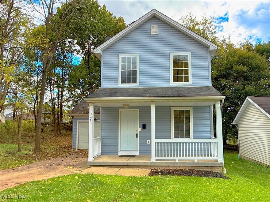 Welcome to this beautifully updated 3 bedroom home. Step onto the welcoming covered front porch and enter a spacious living room with new LVT flooring throughout the first floor. The large living room seamlessly flows into an updated kitchen with new cabinetry, counters tops, and ceramic backsplash. It offers a dinette area, pantry, and all appliances including a stove, refrigerator, dishwasher, and a microwave. A convenient updated half bath completes the main level. Upstairs, you'll find 3 bedrooms, each freshly painted with new carpeting, and a full bath with a tub/shower combo. The full basement features a New Furnace, newer Hot Water Tank, glass block windows, and has the potential to be future living space, recreation space, or just storage space. The whole house fan will help you stay cool in the summer. Enjoy the convenience of a one-car attached garage. This home is perfect for those looking for a Move-In Ready updated home.  Start Packing!