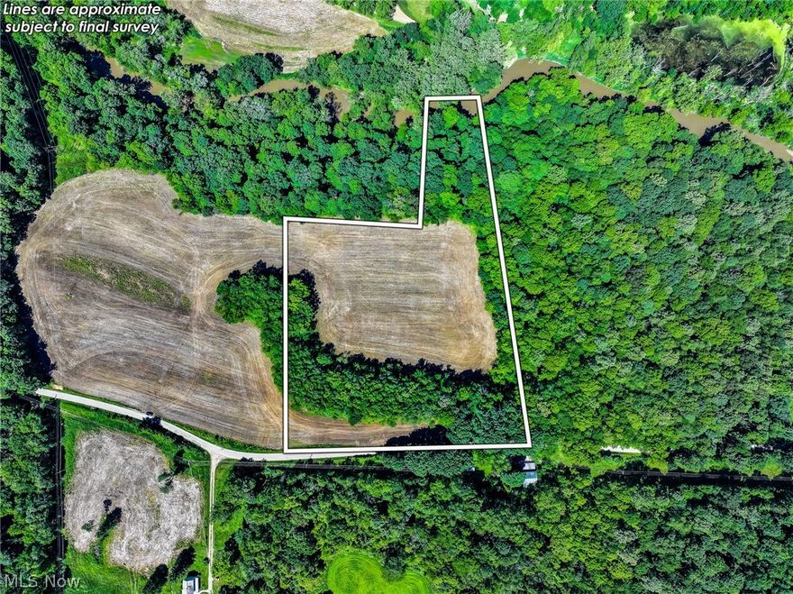 Come take a look at 7.704 acres that is going to be sold at auction on July 9th at 6:00 PM. The land is situated just minutes away from Loudonville & Nashville and offers many possibilities. Whether you’re in search of peaceful weekend getaway, a picturesque location to build your dream home or solid investment opportunity, this property meets a wide range of needs. Parcel 1 has river frontage on the Lake Fork Mohican River, for all your fishing and canoeing needs.  The farm is currently rented out for the next harvesting season.
Parcel 1: 7.704 Acres w/ 559’ of frontage – Open & Wooded with Lake Fork Mohican River Frontage